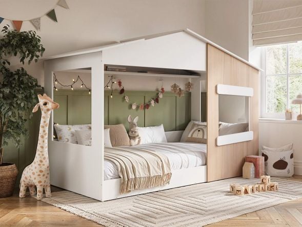 Flair Dreamland House Bed White and Oak