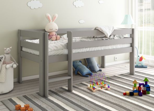 Noomi Solid Wood Shorty Midsleeper Bed Grey (FSC-Certified)
