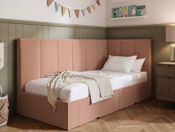 Flair Harley Velvet Bed Frame with Storage Drawers