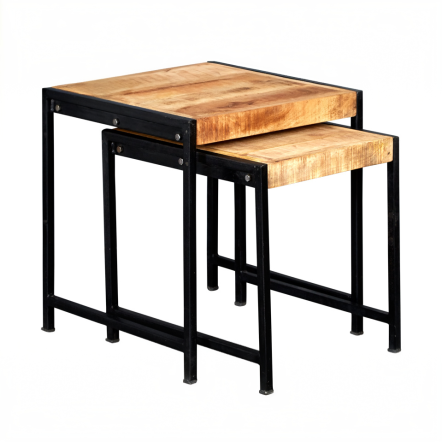 Indian Hub Cosmo Industrial Nest of 2 Tables