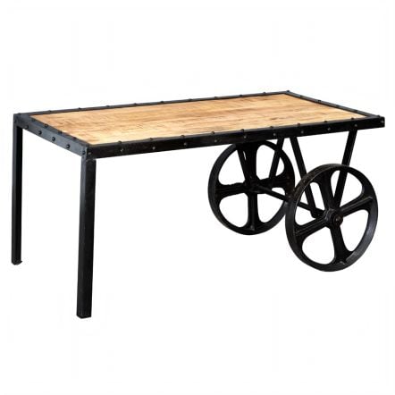 Indian Hub Cosmo Industrial Cart Coffee Table