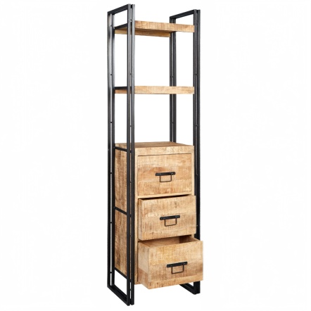 Indian Hub Cosmo Industrial Slim Bookcase