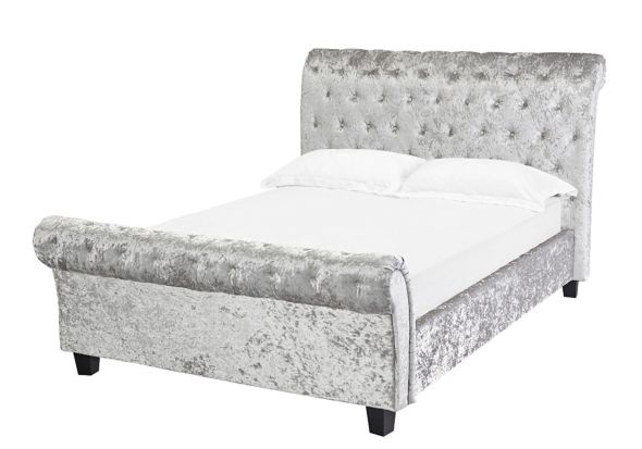 LPD Isabella Silver Crushed Velvet Bed Frame