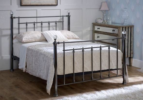 Limelight Libra Metal Bed Frame with Crystal Finials
