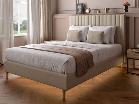 X Rocker Maisie Upholstered Bed Frame with LED Lighting