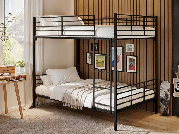 Flair Metayal Black Metal Double Bunk Bed