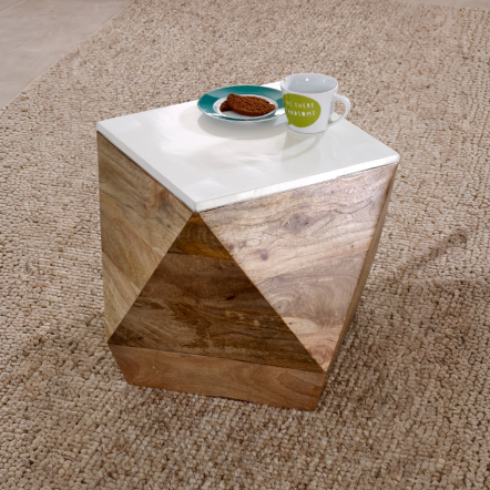 Indian Hub Alfie Side Table Solid Mango Wood