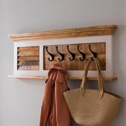 Indian Hub Alfie Wood Hook/Coat Hanger Wall