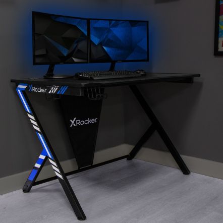 X Rocker Ocelot Gaming Desk - Blue/Red