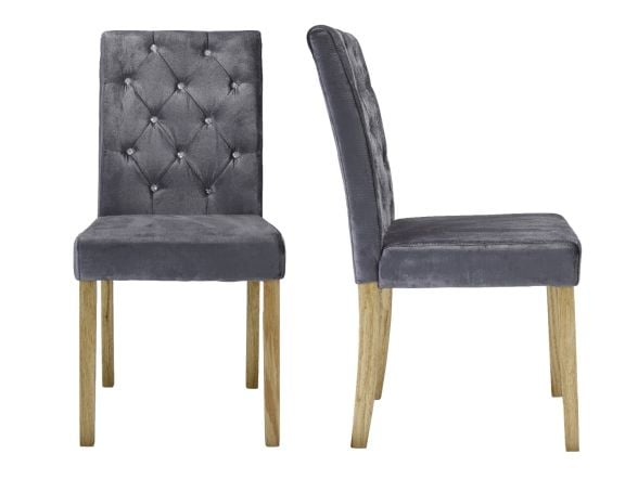 LPD Paris Velvet Diamante Chairs Set of 2