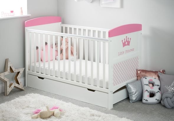 Obaby Grace Inspire Cot Bed & Under Drawer- Little Princess
