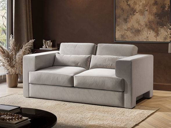 Solace & Co Rose 2 Seater Sofa in Beige Velvet