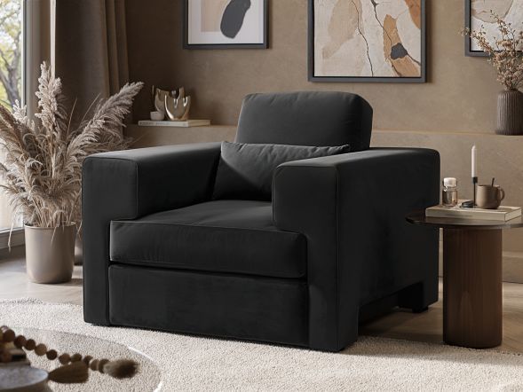 Solace & Co Rose Armchair in Charcoal Velvet