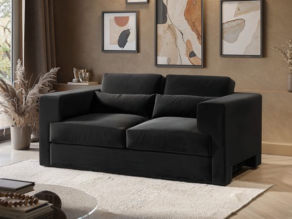 Solace & Co Rose 2 Seater Sofa in Charcoal Velvet