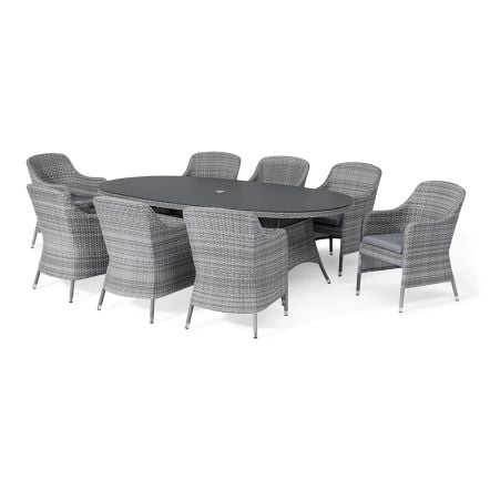 Maze Santorini 8 Seat Oval Dining Set