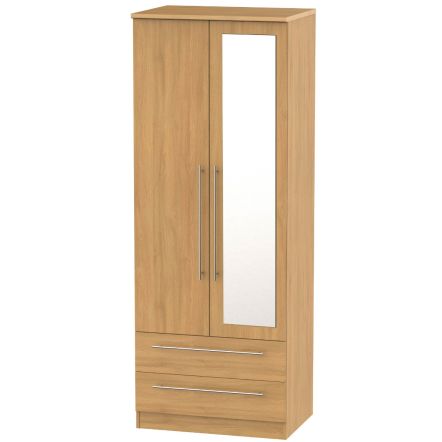 Welcome Furniture Sherwood Tall 2ft6in 2 Drawer Mirror Robe