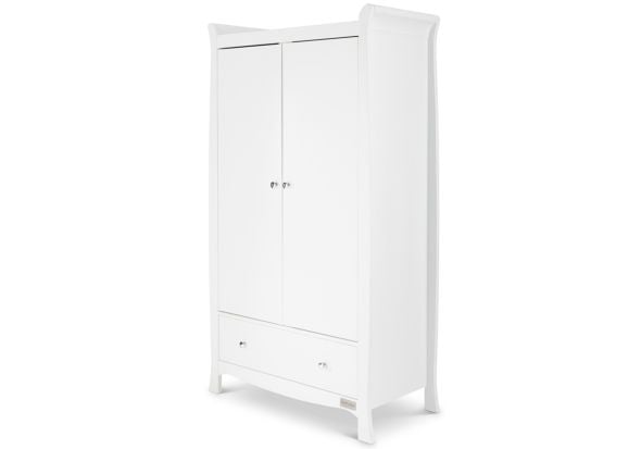 White classic styled wardrobe 2 doors 1 drawer by 2 hanging rails by Ickle Bubba