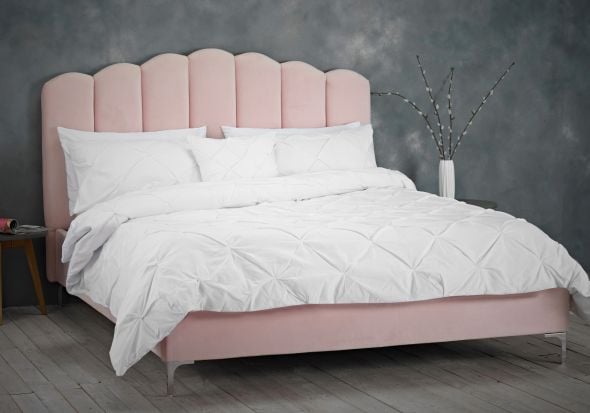 LPD Willow Pink Velvet Bed Frame