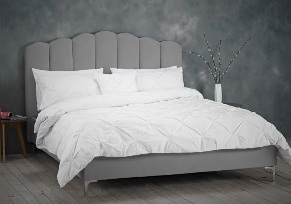 LPD Willow Silver Velvet Bed Frame