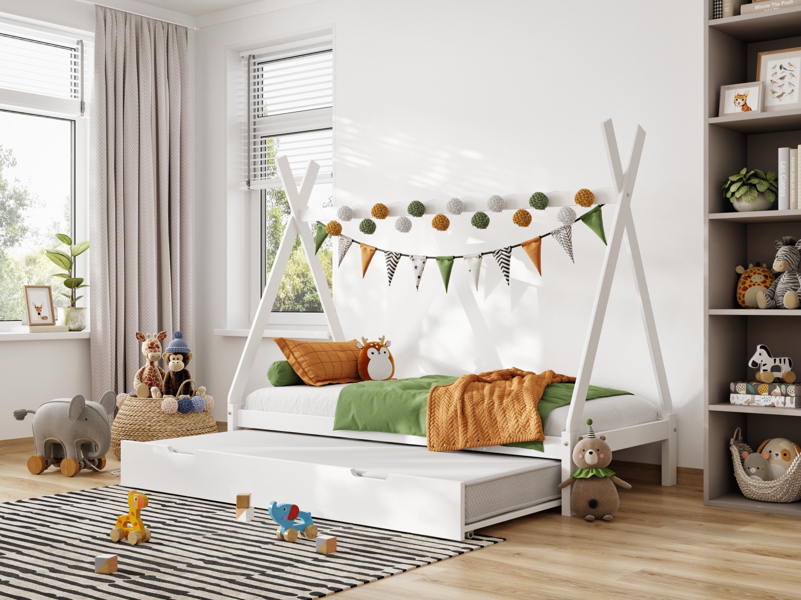 Flair Jessie Wood Tent Bed White With Optional Storage