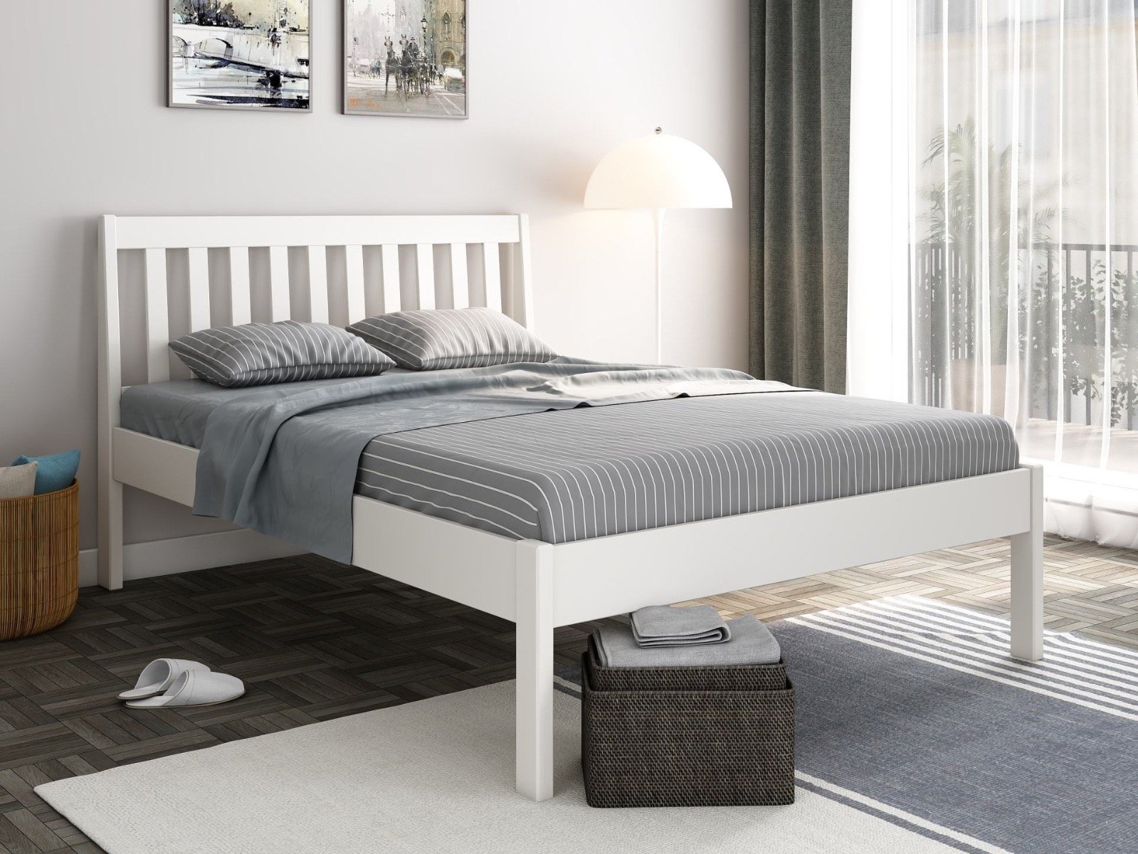 Noomi Elsie Solid Wood Bed White (FSC Certified)