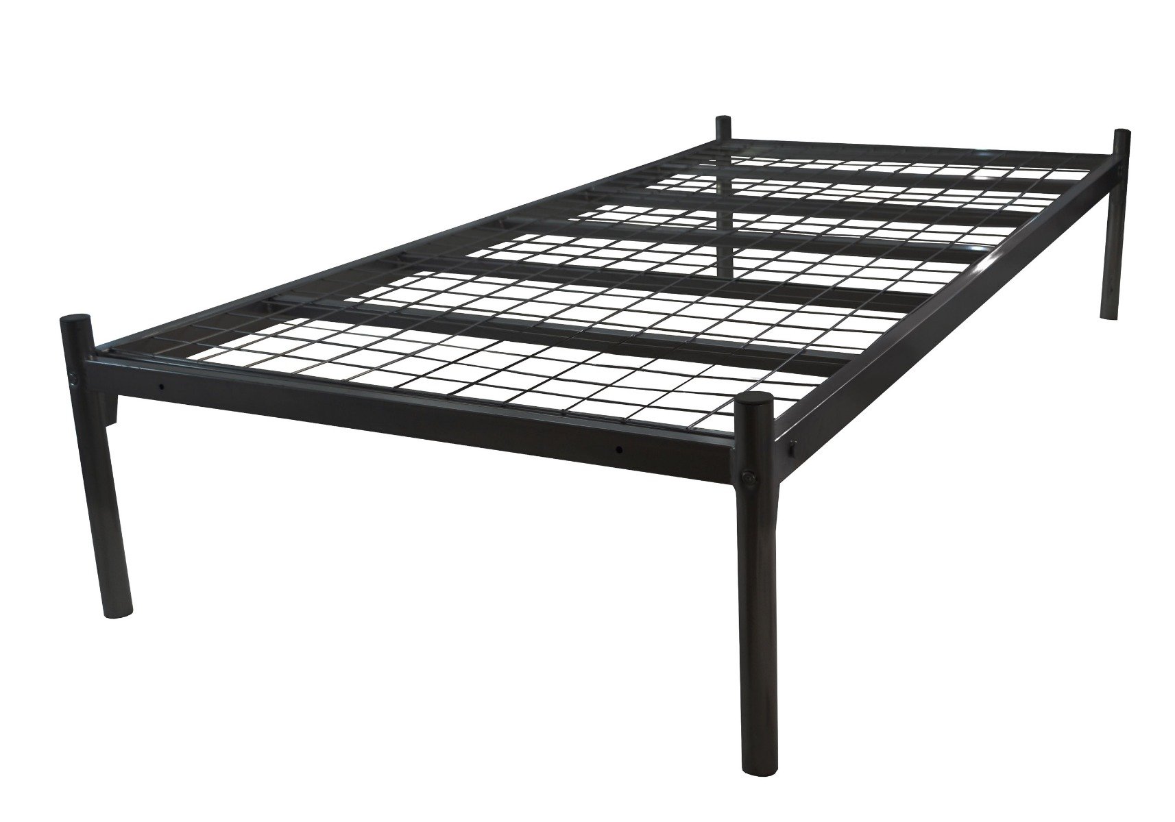 black metal frame bed