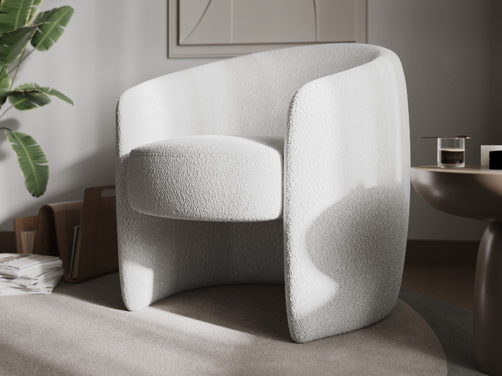 boucle accent armchair