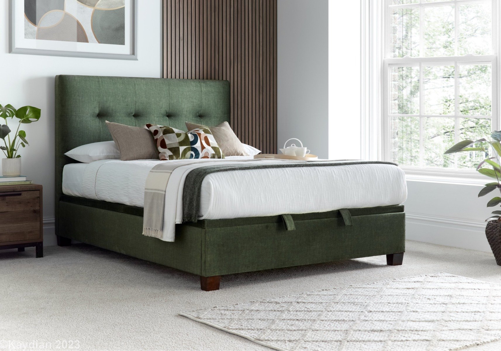 Green ottoman bed