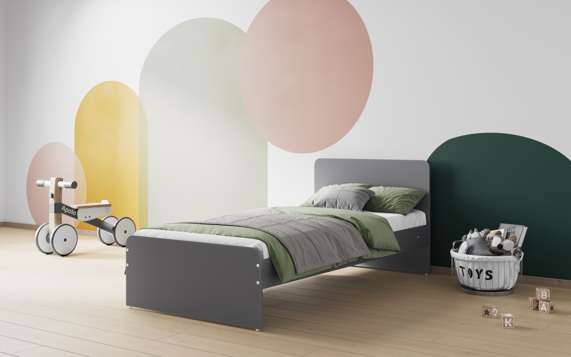 Flair Wizard Single Grey Bed Frame
