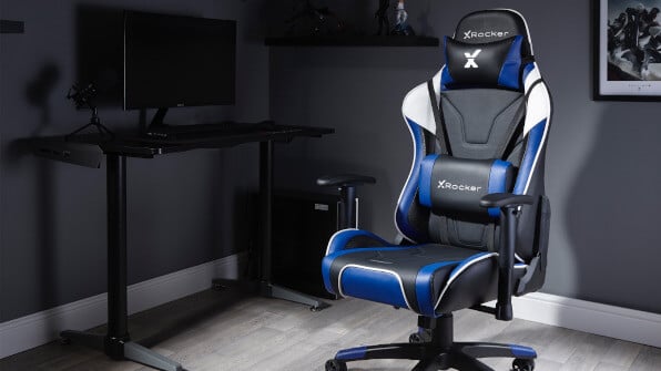 Ergonomic gaming chair with adjustable features in a stylish gaming setup